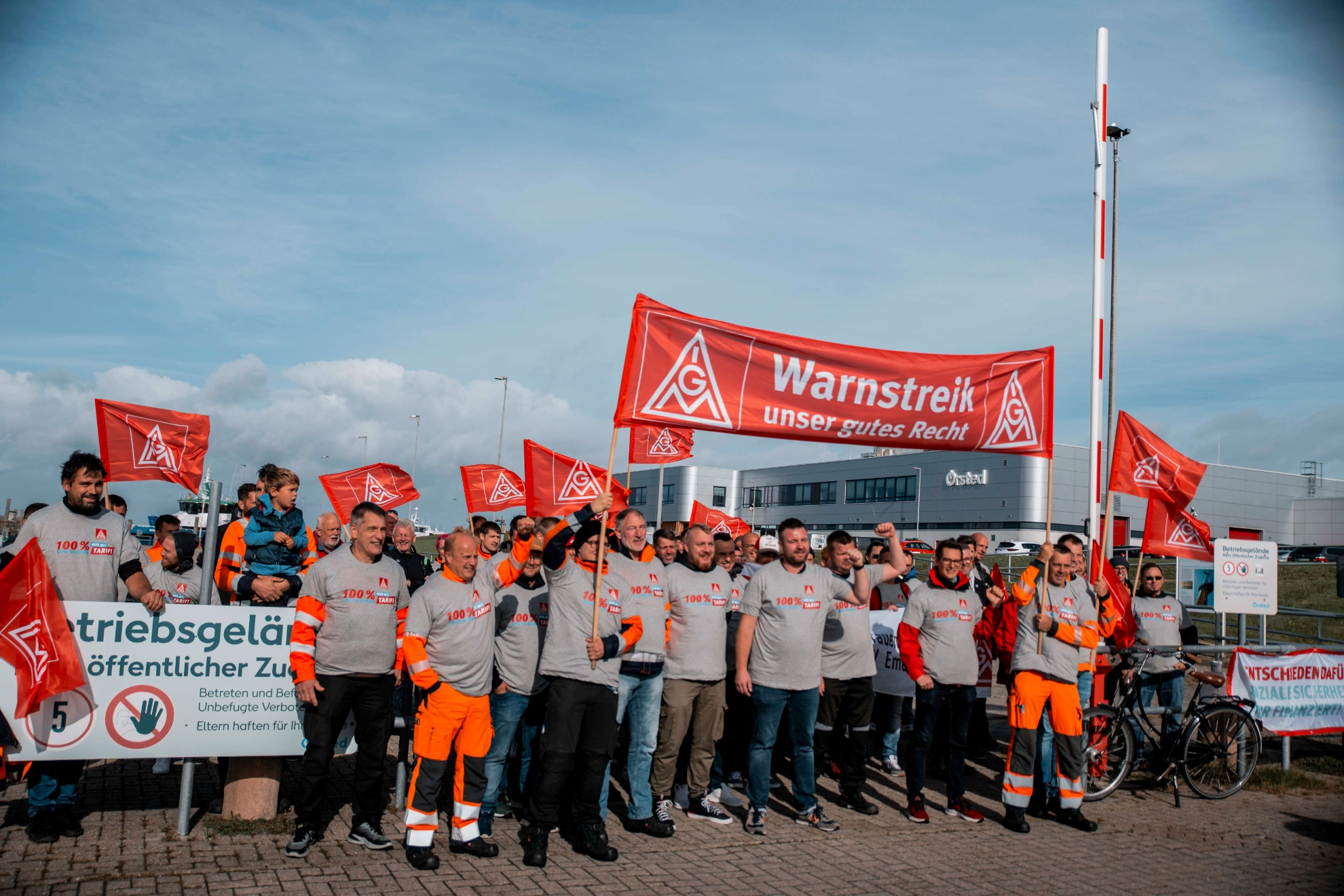IG Metall Mitglieder streiken bei Orsted