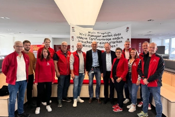 Ministerpräsident Stephan Weil im Gespräch mit der IG Metall Fraktion 