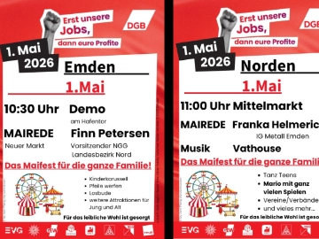 1. Mai – Tag der Arbeit in Emden und Norden