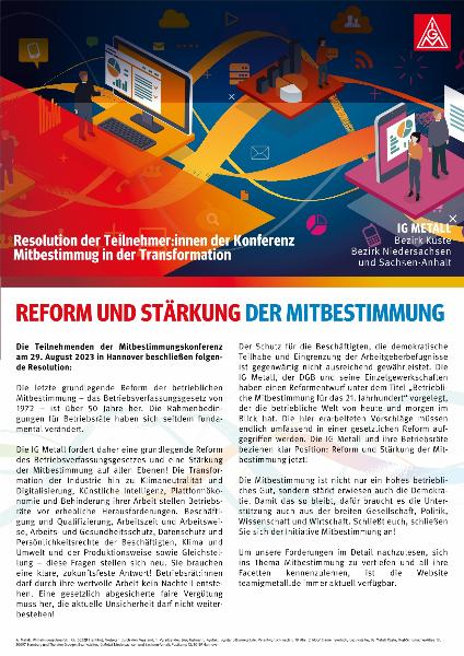 Resolution der Teilnehmer:innen der Konferenz Mitbestimmung in der Transformation