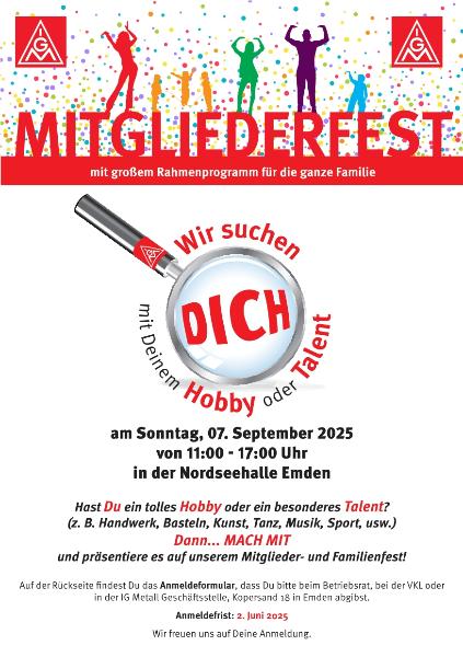 Handzettel Mitgliederfest